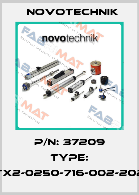 P/N: 37209 Type: TX2-0250-716-002-202 Novotechnik