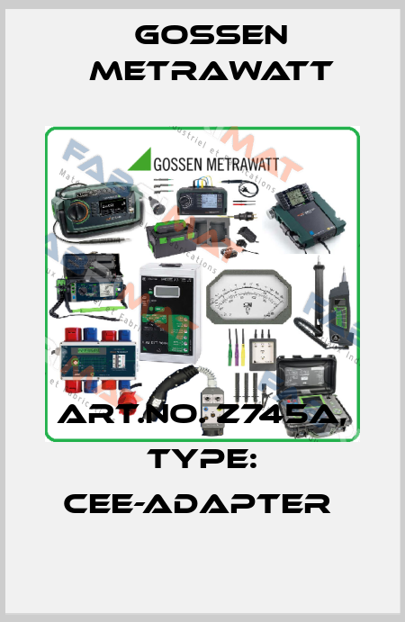Art.No. Z745A, Type: CEE-Adapter  Gossen Metrawatt