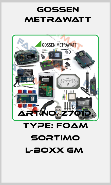 Art.No. Z701D, Type: Foam SORTIMO L-BOXX GM  Gossen Metrawatt