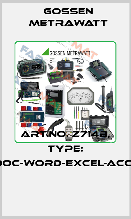 Art.No. Z714B, Type: PC.doc-WORD-EXCEL-ACCESS  Gossen Metrawatt