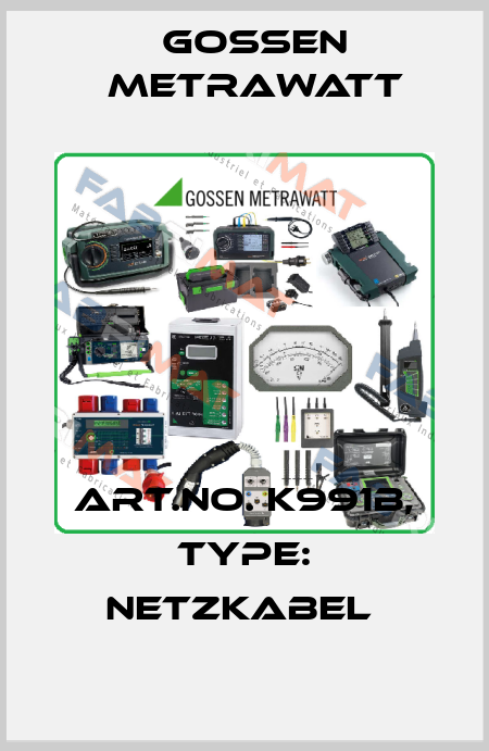 Art.No. K991B, Type: Netzkabel  Gossen Metrawatt