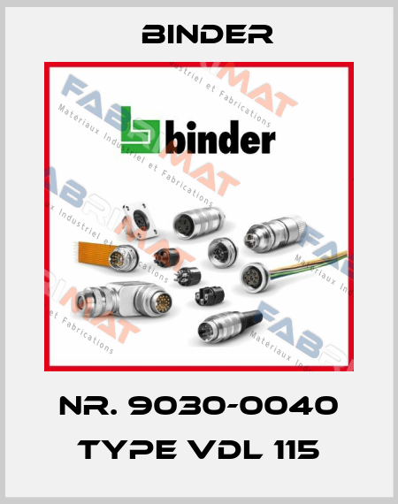 Nr. 9030-0040 Type VDL 115 Binder
