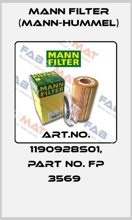 Art.No. 1190928S01, Part No. FP 3569  Mann Filter (Mann-Hummel)