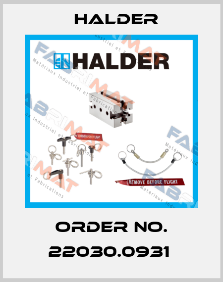 Order No. 22030.0931  Halder