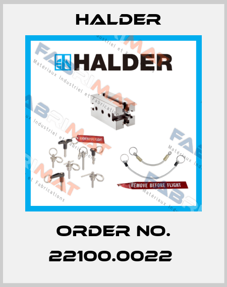 Order No. 22100.0022  Halder