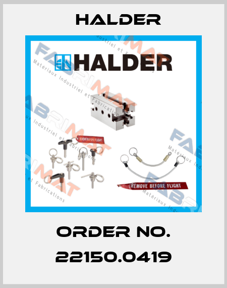 Order No. 22150.0419 Halder