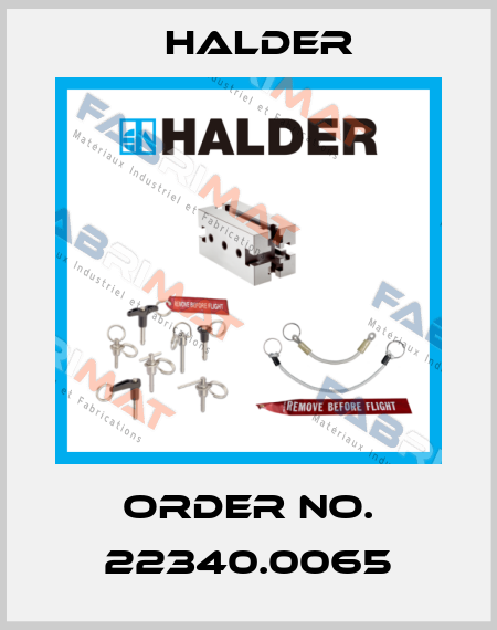 Order No. 22340.0065 Halder