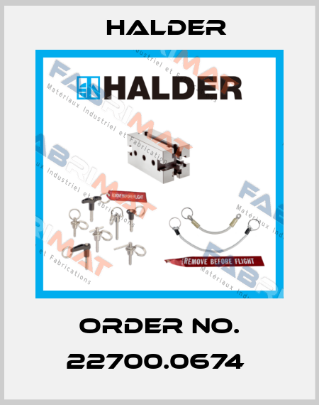 Order No. 22700.0674  Halder
