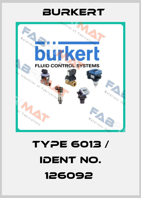 Type 6013 / Ident No. 126092  Burkert