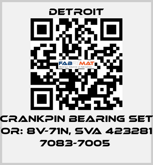 Crankpin bearing set For: 8V-71N, SVA 423281 / 7083-7005  Detroit