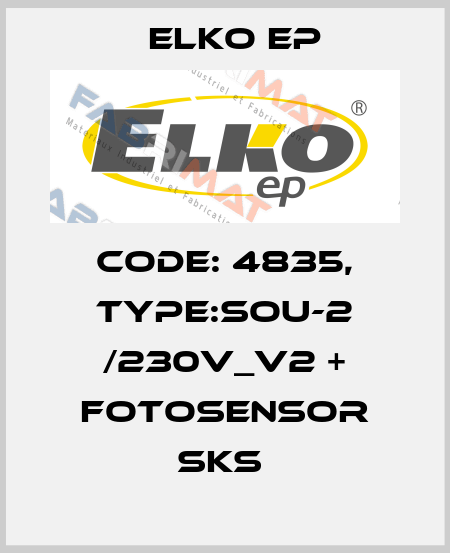 Code: 4835, Type:SOU-2 /230V_V2 + fotosensor SKS  Elko EP