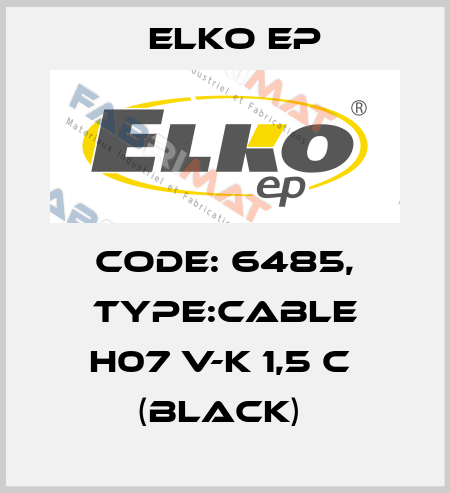 Code: 6485, Type:cable H07 V-K 1,5 C  (black)  Elko EP
