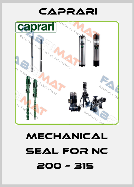 Mechanical seal for NC 200 – 315  CAPRARI 