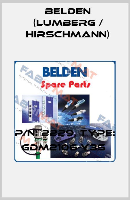 P/N: 2229, Type: GDM2106-Y3S  Belden (Lumberg / Hirschmann)