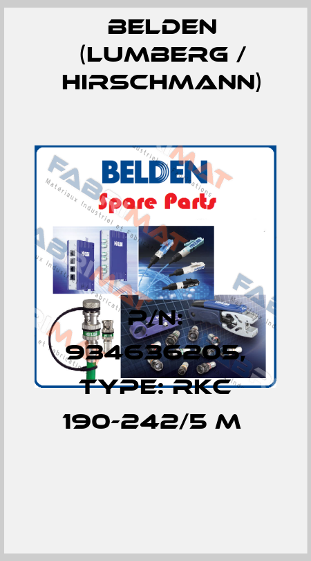 P/N: 934636205, Type: RKC 190-242/5 M  Belden (Lumberg / Hirschmann)