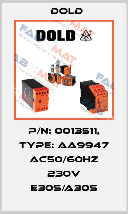 p/n: 0013511, Type: AA9947 AC50/60HZ 230V E30S/A30S Dold