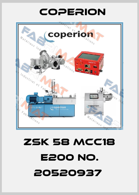 ZSK 58 MCC18 E200 No. 20520937  Coperion
