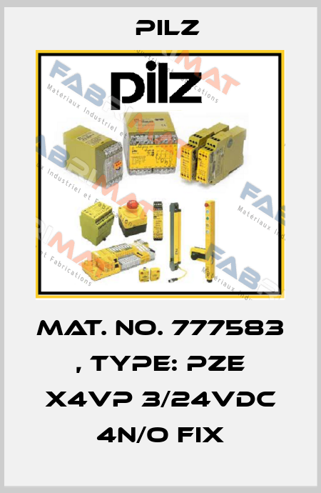 Mat. No. 777583 , Type: PZE X4VP 3/24VDC 4n/o fix Pilz