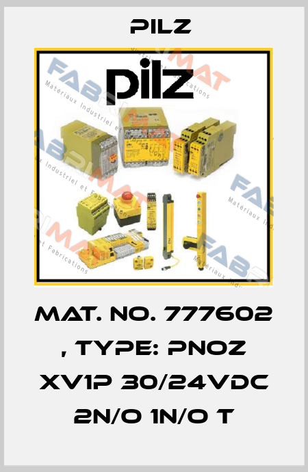 Mat. No. 777602 , Type: PNOZ XV1P 30/24VDC 2n/o 1n/o t Pilz