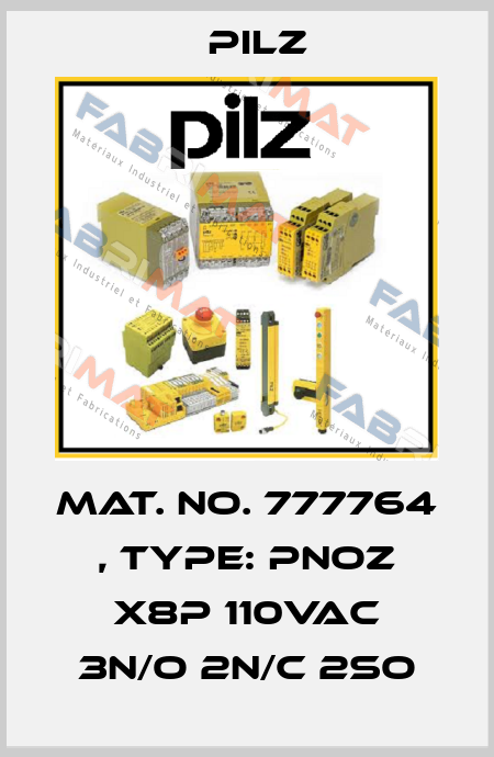 Mat. No. 777764 , Type: PNOZ X8P 110VAC 3n/o 2n/c 2so Pilz