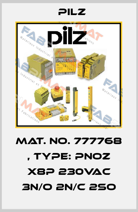 Mat. No. 777768 , Type: PNOZ X8P 230VAC 3n/o 2n/c 2so Pilz