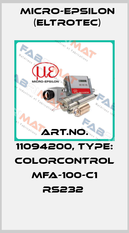 Art.No. 11094200, Type: colorCONTROL MFA-100-C1 RS232  Micro-Epsilon (Eltrotec)