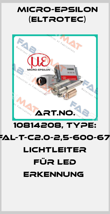 Art.No. 10814208, Type: FAL-T-C2.0-2,5-600-67° Lichtleiter für LED Erkennung  Micro-Epsilon (Eltrotec)