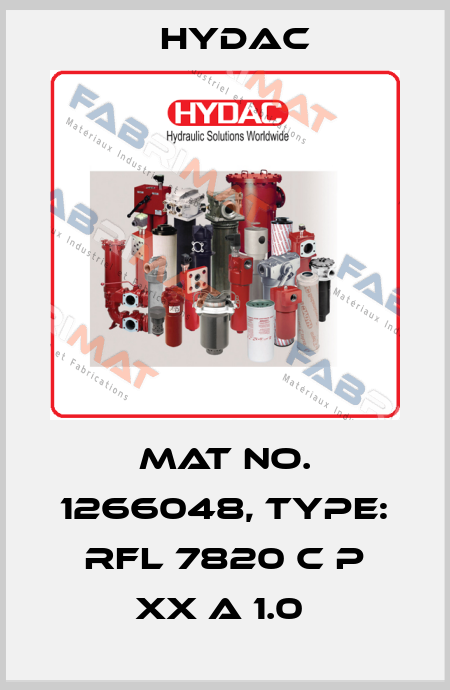 Mat No. 1266048, Type: RFL 7820 C P XX A 1.0  Hydac