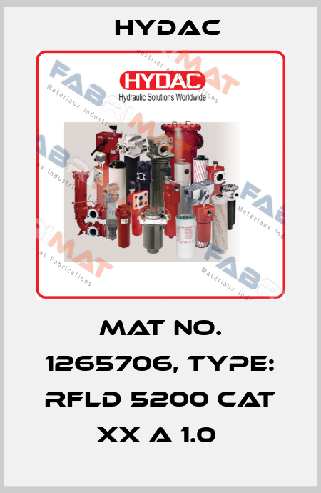 Mat No. 1265706, Type: RFLD 5200 CAT XX A 1.0  Hydac
