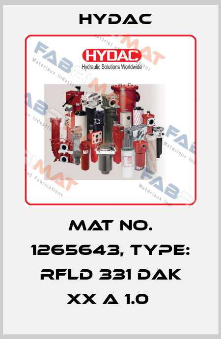 Mat No. 1265643, Type: RFLD 331 DAK XX A 1.0  Hydac