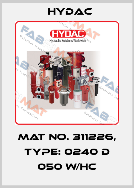 Mat No. 311226, Type: 0240 D 050 W/HC Hydac