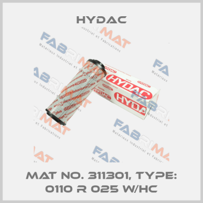 Mat No. 311301, Type: 0110 R 025 W/HC Hydac