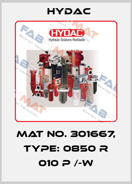 Mat No. 301667, Type: 0850 R 010 P /-W Hydac