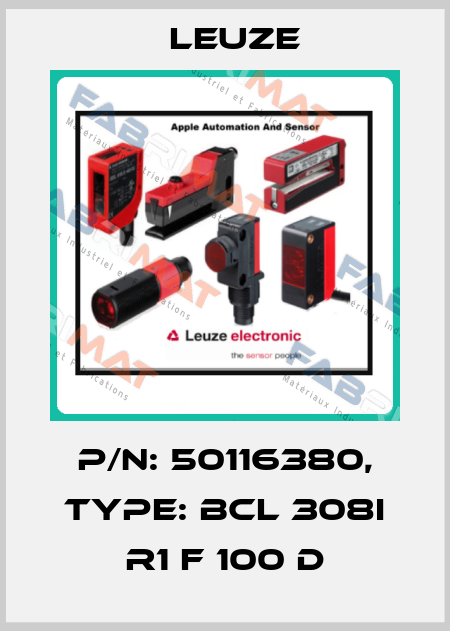 p/n: 50116380, Type: BCL 308i R1 F 100 D Leuze