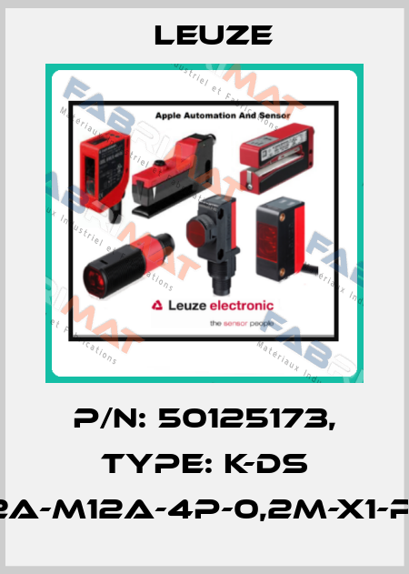 p/n: 50125173, Type: K-DS M12A-M12A-4P-0,2m-X1-PVC Leuze