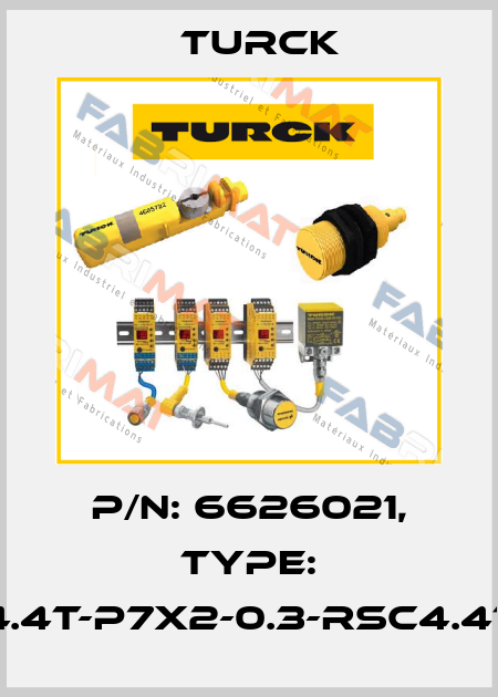 p/n: 6626021, Type: WKC4.4T-P7X2-0.3-RSC4.4T/TXL Turck
