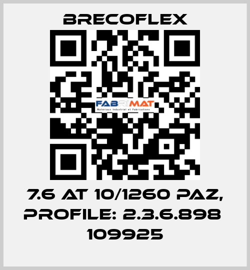 7.6 AT 10/1260 PAZ, PROFILE: 2.3.6.898  109925 Brecoflex