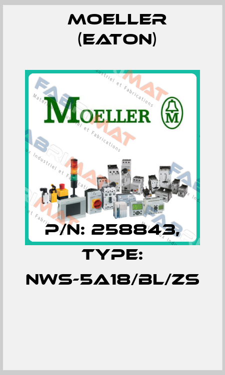 P/N: 258843, Type: NWS-5A18/BL/ZS  Moeller (Eaton)