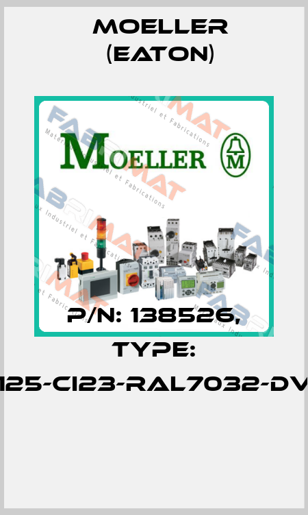 P/N: 138526, Type: D125-CI23-RAL7032-DVZ  Moeller (Eaton)