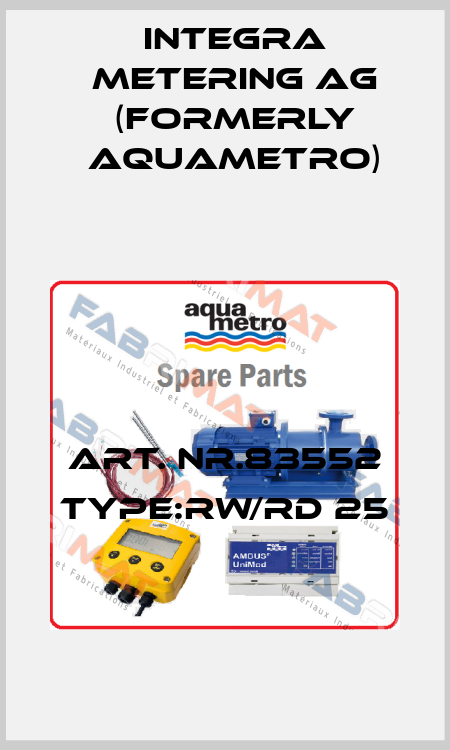Art. Nr.83552 Type:RW/RD 25 Integra Metering AG (formerly Aquametro)