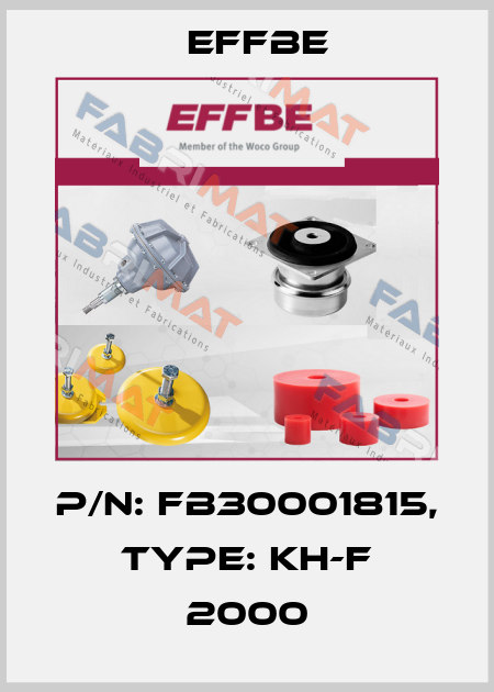 P/N: FB30001815, Type: KH-F 2000 Effbe