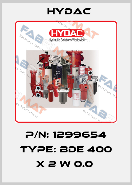 P/N: 1299654 Type: BDE 400 X 2 W 0.0  Hydac