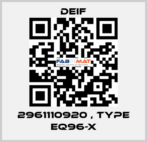 2961110920 , type EQ96-X Deif