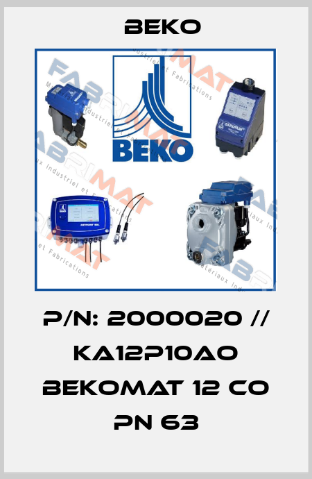 P/N: 2000020 // KA12P10AO BEKOMAT 12 CO PN 63 Beko