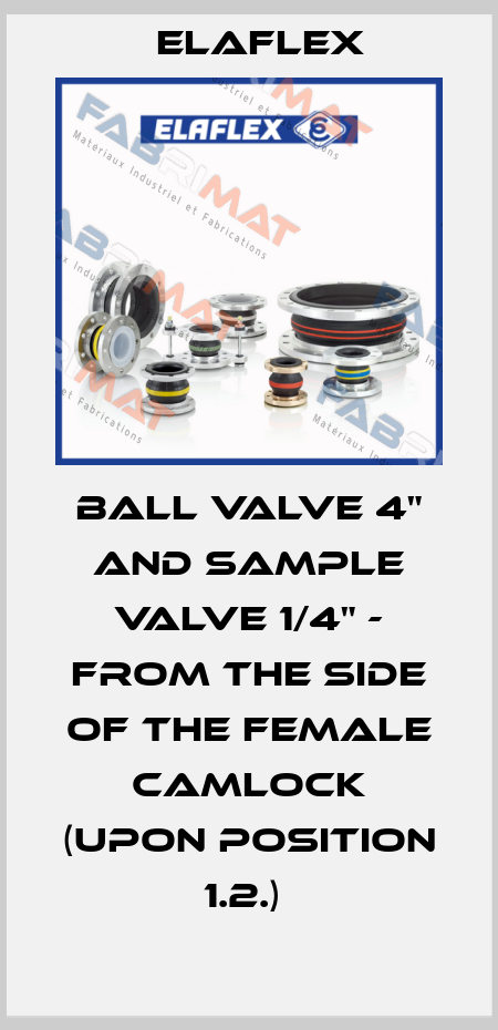BALL VALVE 4" AND SAMPLE VALVE 1/4" - FROM THE SIDE OF THE FEMALE CAMLOCK (UPON POSITION 1.2.)  Elaflex