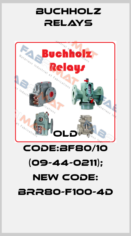 old code:BF80/10 (09-44-0211); new code: BRR80-F100-4D Buchholz Relays