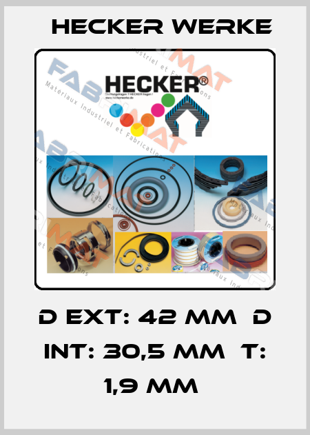 D EXT: 42 MM  D INT: 30,5 MM  T: 1,9 MM  Hecker Werke