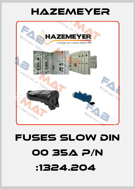FUSES SLOW DIN 00 35A P/N :1324.204  Hazemeyer