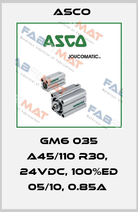 GM6 035 A45/110 R30,  24VDC, 100%ED 05/10, 0.85A  Asco