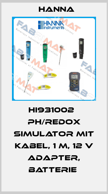 HI931002   PH/REDOX SIMULATOR MIT KABEL, 1 M, 12 V ADAPTER, BATTERIE  Hanna